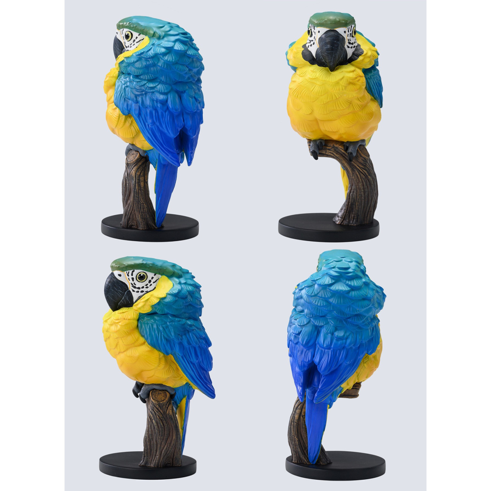 【Sammitoys】現貨 動物星球 心寬體胖 第十八彈 鸚鵡系列 黃藍金剛鸚鵡-細節圖2