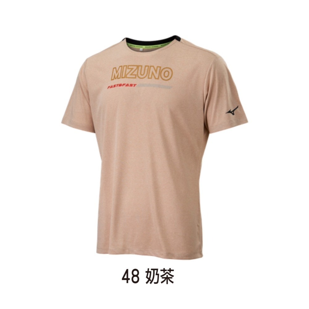 = 威勝 運動用品 = 23年 Mizuno 男 路跑短袖T恤 (奶茶色) J2TAA50248-細節圖3
