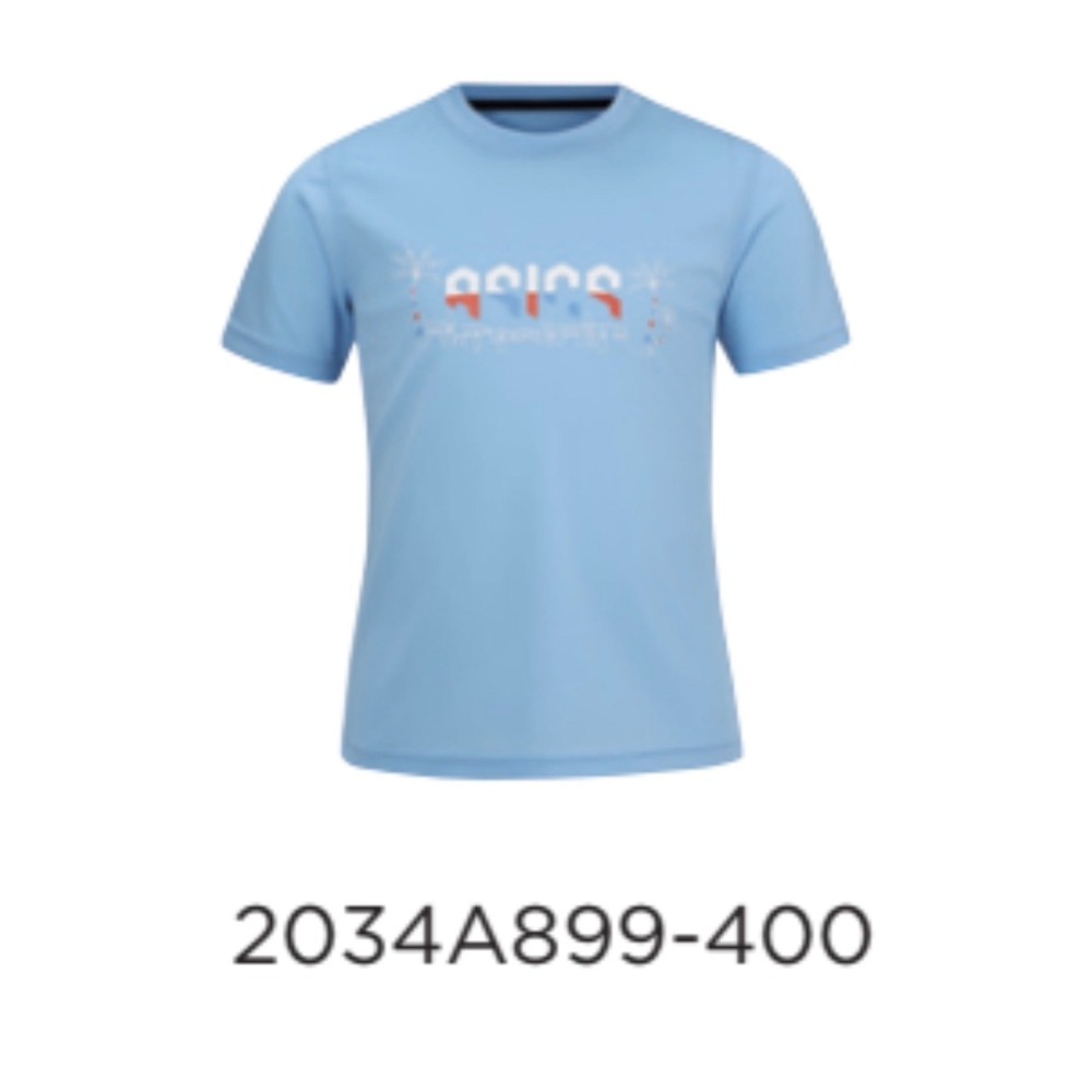 = 威勝 運動用品 = Asics 童 短袖上衣 2034A899-400 (水藍)-細節圖2