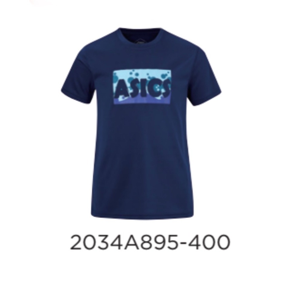 = 威勝 運動用品 = Asics 童 短袖上衣 2034A895-400 (深藍)-細節圖2