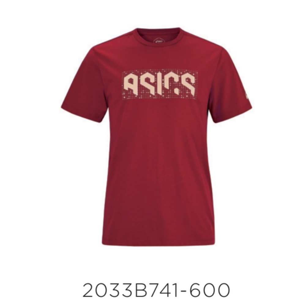 = 威勝 運動用品 = 23年下 Asics 男 短袖上衣 2033B741-600 (酒紅)-細節圖2