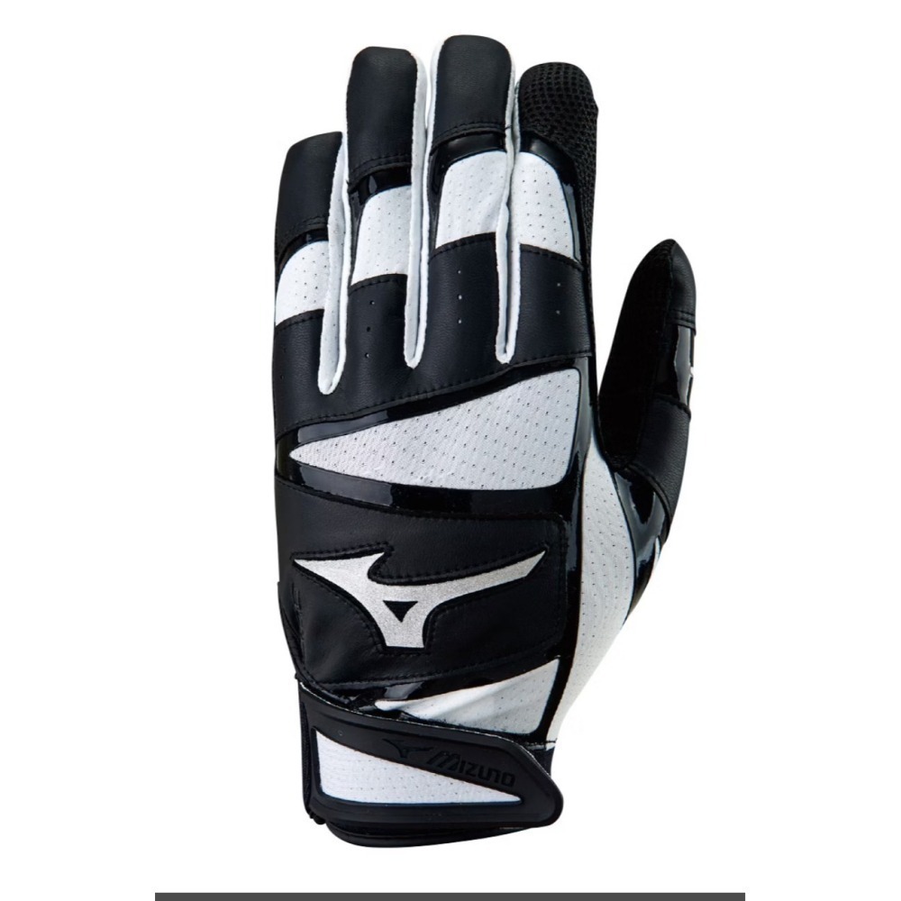 = 威勝 運動用品 = Mizuno 打擊手套(雙) 黑x白 1ETEA43301-細節圖3