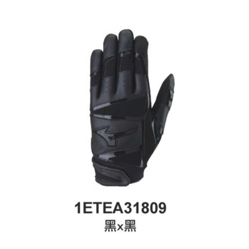 = 威勝 運動用品 = Mizuno 打擊手套(雙) 黑x寶藍 1ETEA31809-細節圖3