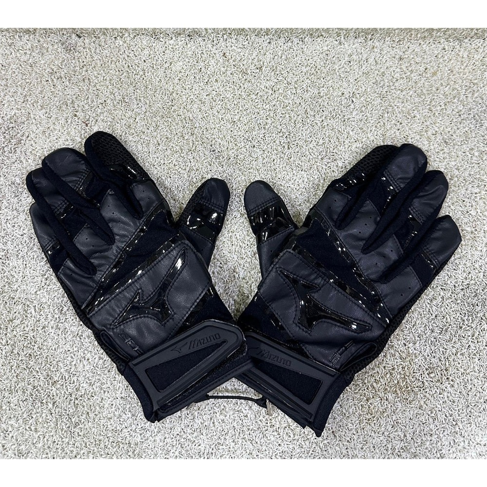 = 威勝 運動用品 = Mizuno 打擊手套(雙) 黑x寶藍 1ETEA43309-規格圖4