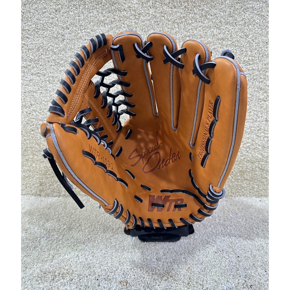 = 威勝 運動用品 = WTR 硬式北美牛皮 ＂外野T網＂ 棒、壘球手套-細節圖5