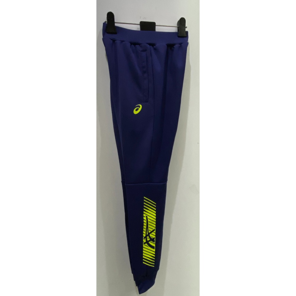 = 威勝 運動用品 = 22年 Asics 男 針織長褲 K32019-51 (藍/綠)-細節圖2