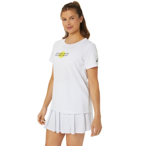 = 威勝 運動用品 = 24年 Asics TENNIS CLASS 系列 女 短袖上衣 2042A297-100-細節圖2