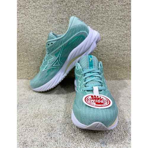 = 威勝 運動用品 = 24年上 Mizuno WAVE RIDER 27 (寬楦) 女慢跑鞋 J1GD230674