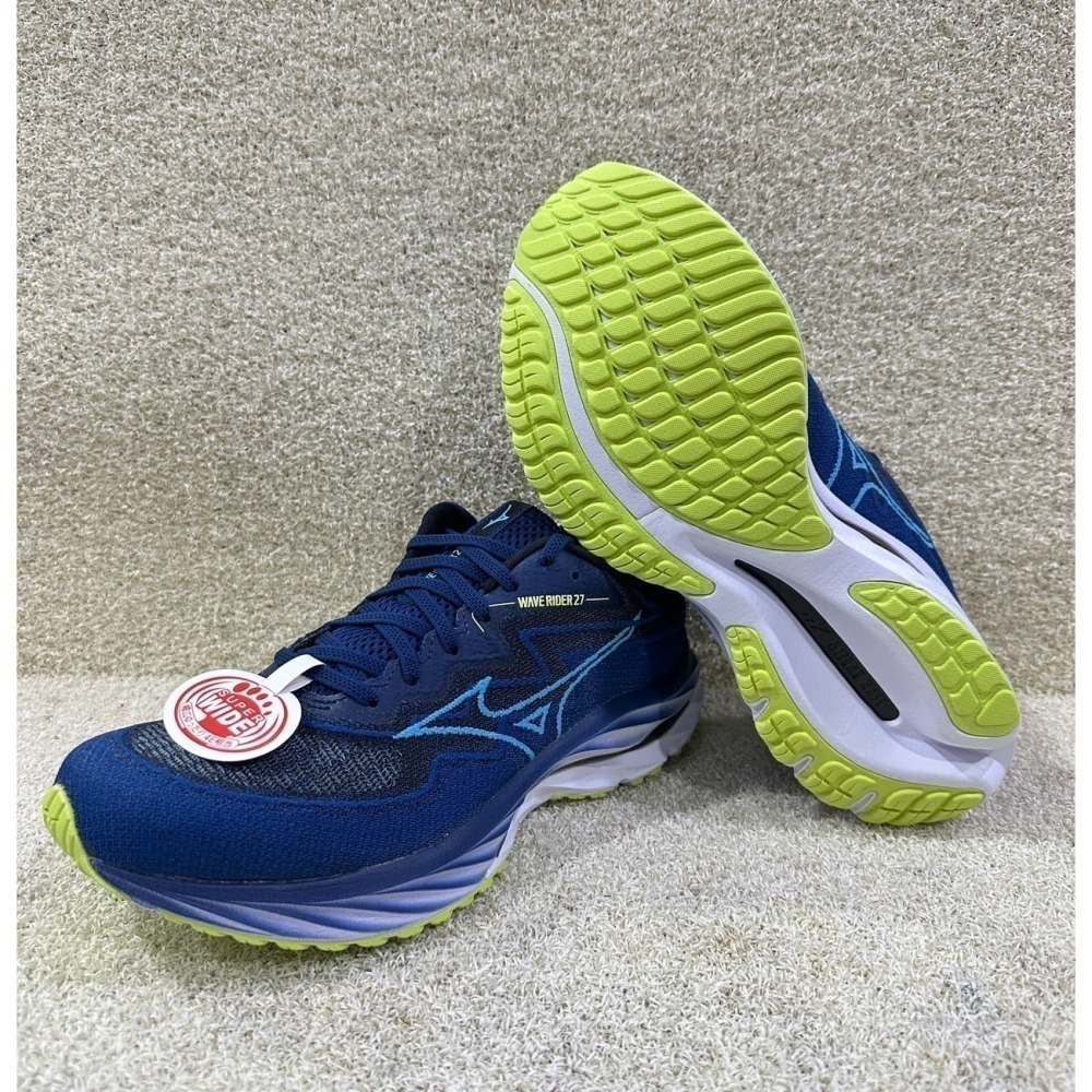 = 威勝 運動用品 = 24年 Mizuno WAVE RIDER 27 SSW(寬楦) 男慢跑鞋 J1GC237653-細節圖4