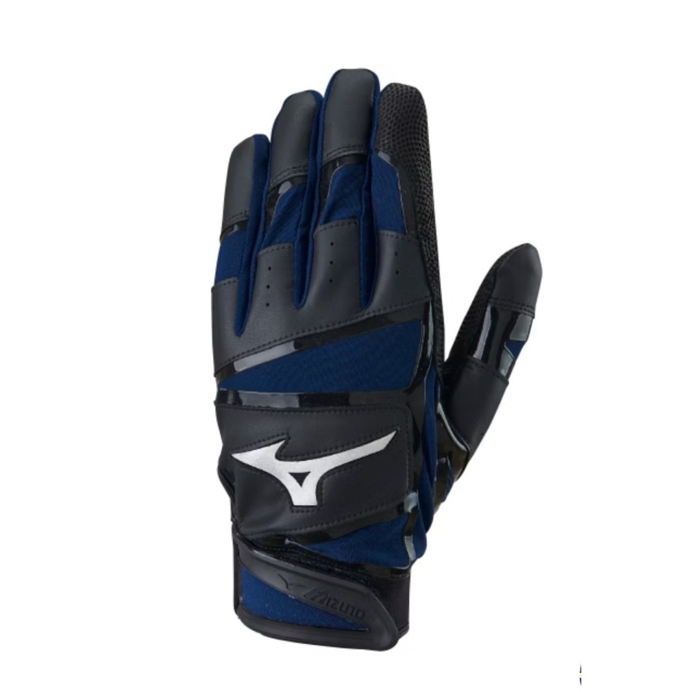 = 威勝 運動用品 = Mizuno 打擊手套(雙) 黑x深藍 1ETEA43314-細節圖2
