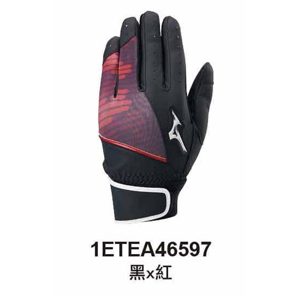 = 威勝 運動用品 = Mizuno 打擊手套(雙) 黑x寶藍 1ETEA46597-細節圖2