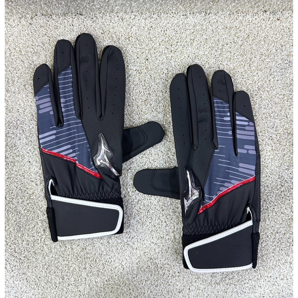 = 威勝 運動用品 = 24年 Mizuno 打擊手套(雙) 黑x寶藍 1ETEA46598-規格圖3