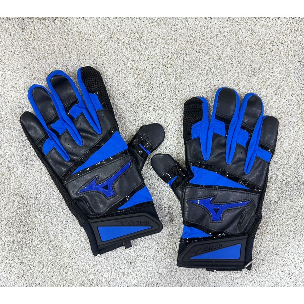 = 威勝 運動用品 = Mizuno 打擊手套(雙) 黑x深藍 1ETEA43327-規格圖4