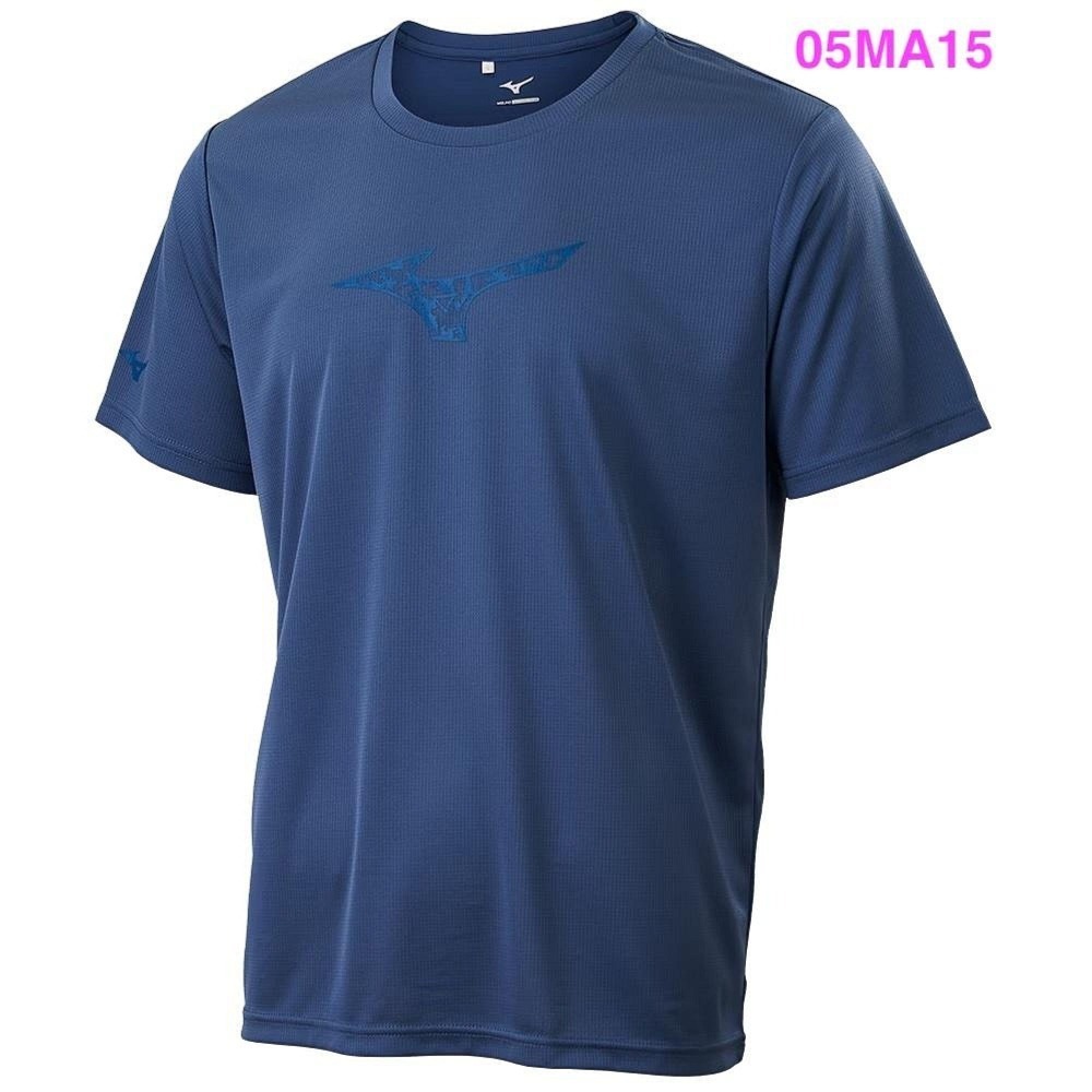 = 威勝 運動用品 = 25年 Mizuno 男 短袖T恤 (復古藍) 32TAC00512-細節圖2