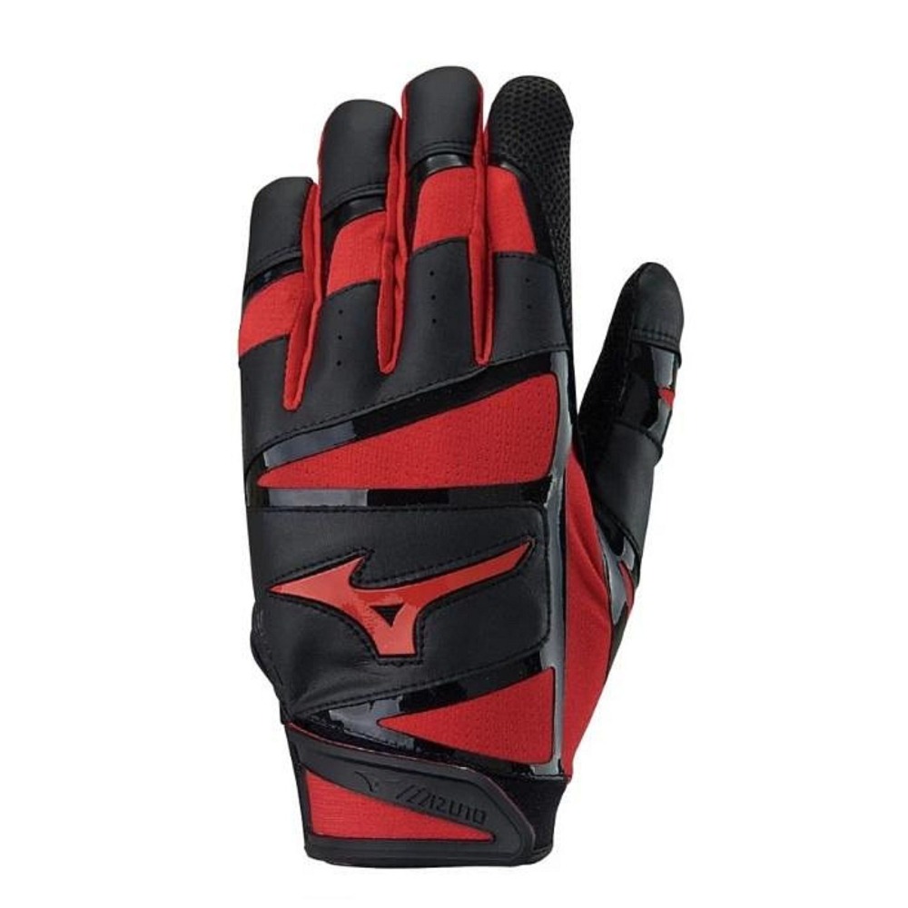 = 威勝 運動用品 = Mizuno 打擊手套(雙) 黑x紅 1ETEA43362-細節圖2