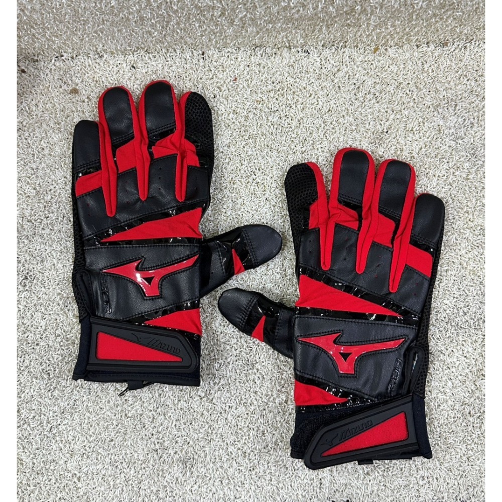 = 威勝 運動用品 = Mizuno 打擊手套(雙) 黑x紅 1ETEA43362-規格圖4