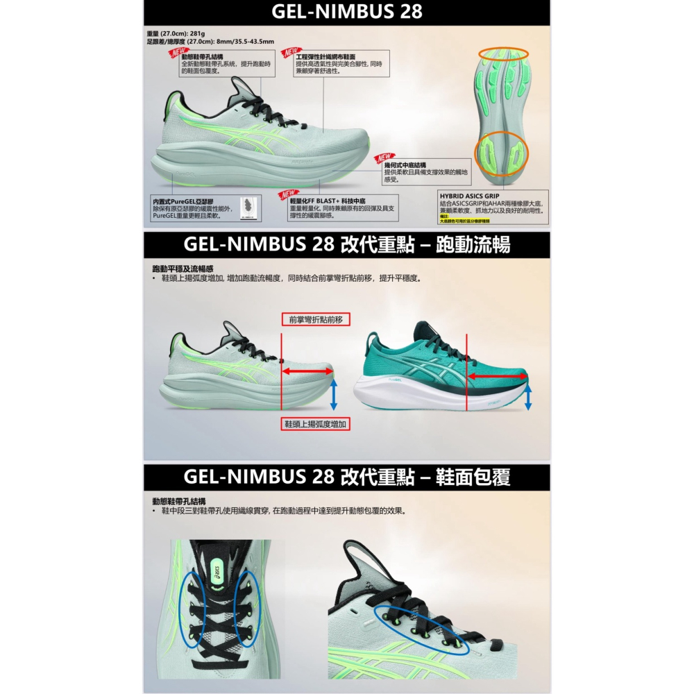= 威勝 運動用品 = 26年 Asics GEL-NIMBUS 28 男慢跑鞋 1011C127-800-細節圖5