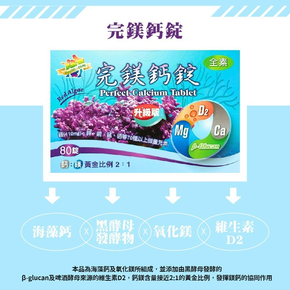 赫斯康 完鎂鈣錠 80顆 鈣 鎂 鈣片 海藻鈣  維生素d 鈣鎂錠 海藻鈣鎂 赫斯康-細節圖6