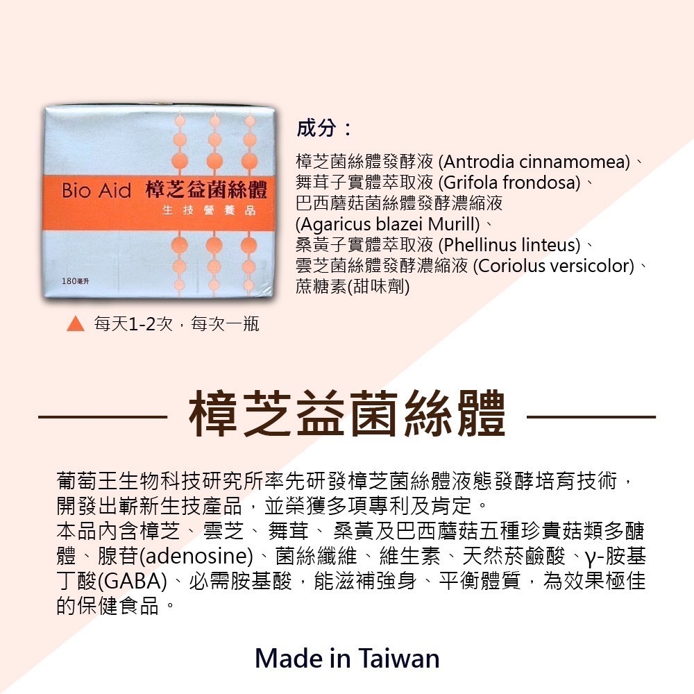 葡眾 樟芝益菌絲體生技營養品 180ml/瓶 樟芝益 菌絲體 葡眾 葡萄王 葡萄王生技 保健食品-細節圖5