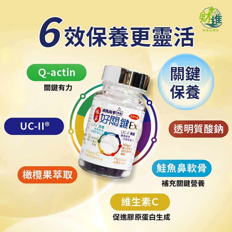 消費高手好關鍵EX膠囊 膠原蛋白 娘家好關鍵EX 30粒 uc2 軟骨素 MSM 娘家 ucii-細節圖3