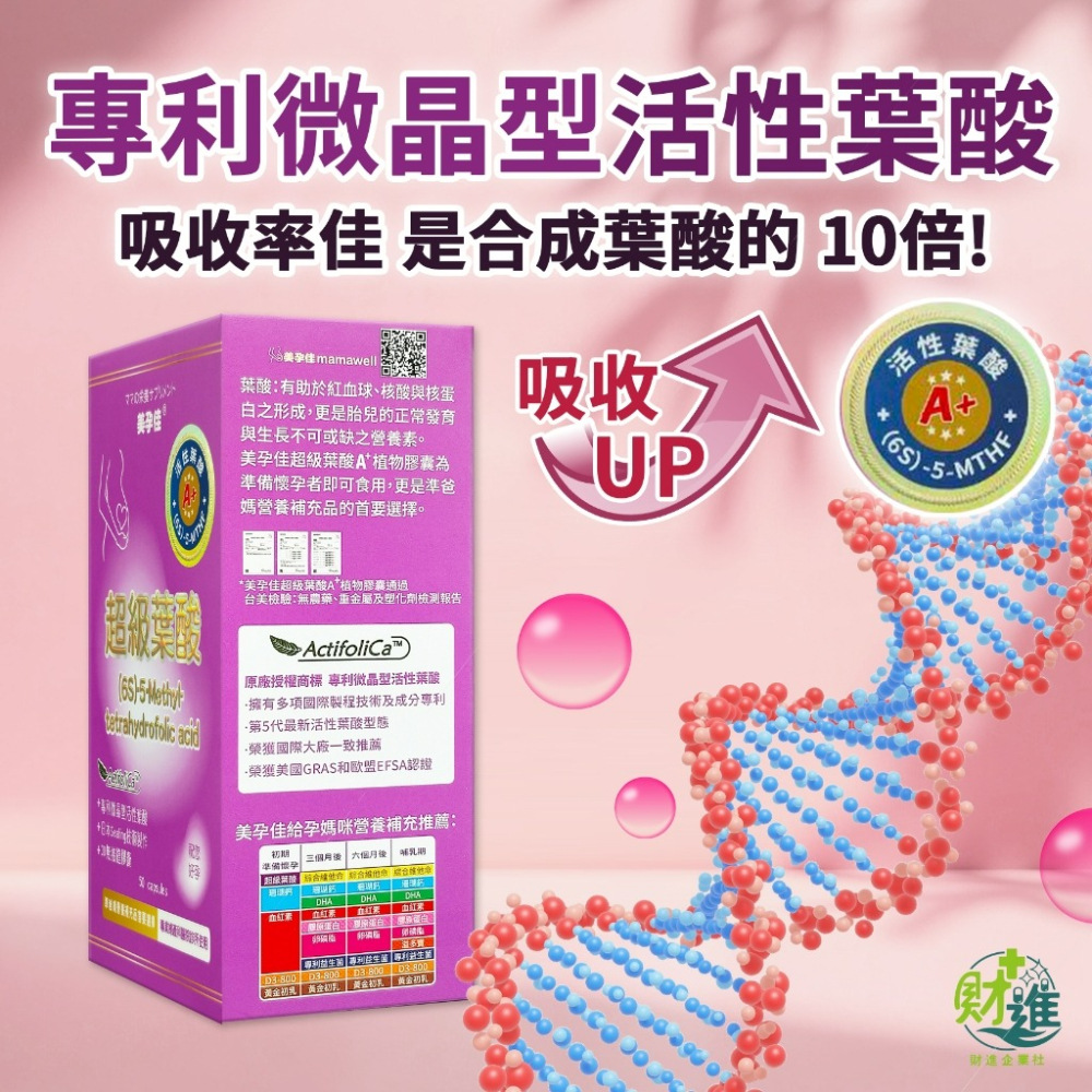 美孕佳超級葉酸A+植物膠囊-細節圖3