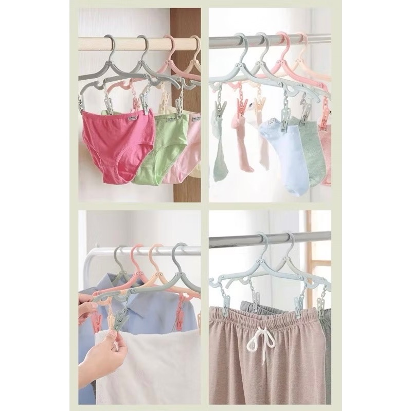 便攜 多功能旅行折疊衣架 收納內衣掛 簡約伸縮衣架-細節圖3