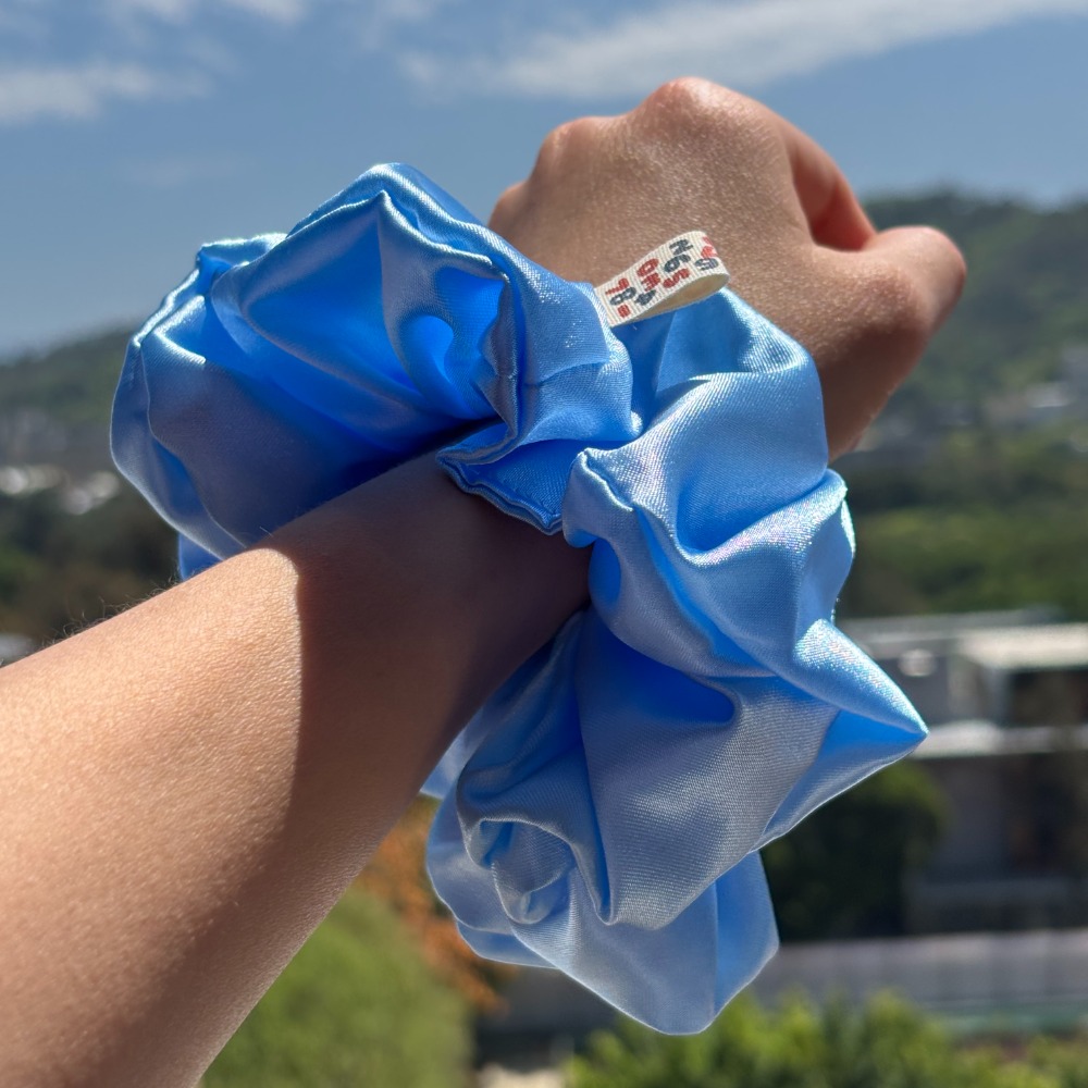 緞光霧藍（白布標）