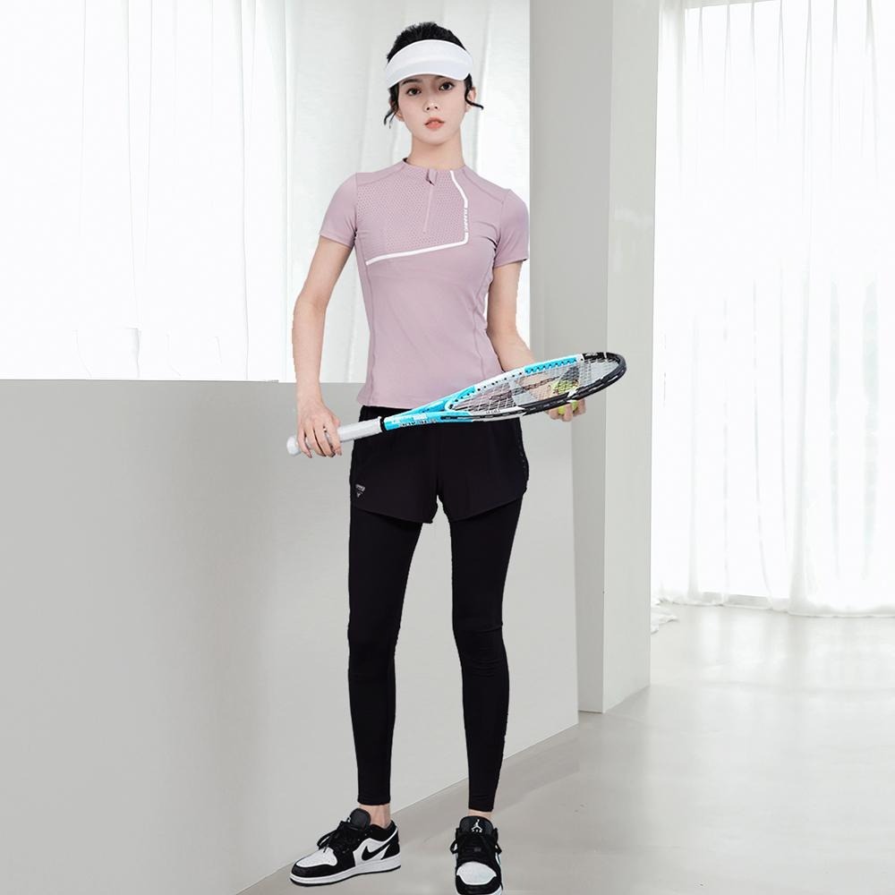 【BODYAIR】假兩件高腰修身版九分褲(運動.健身.慢跑)-細節圖8