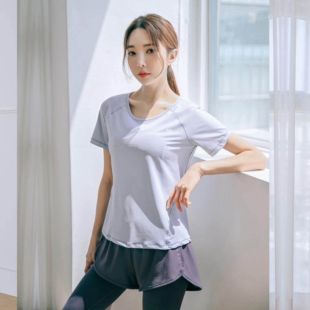 【BODYAIR】親膚S拼線上衣+假兩件柔韌九分褲套組(運動.慢跑.健身)-細節圖5