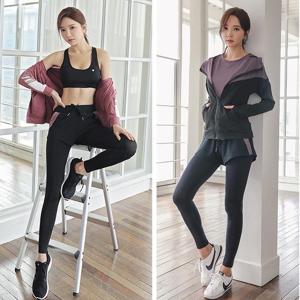 【BODYAIR】假兩件側拼色口袋九分褲(運動.健身.慢跑)-細節圖3