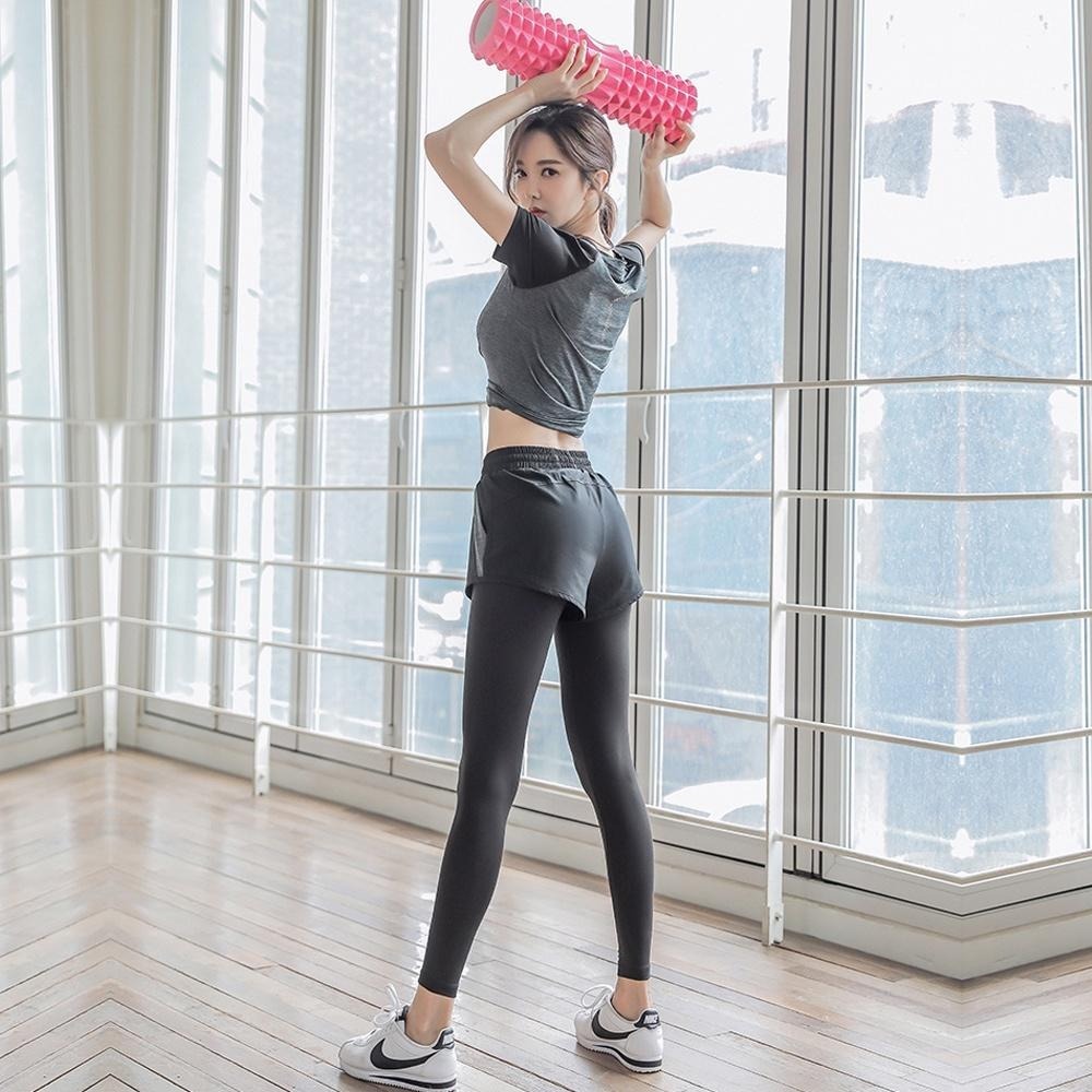 【BODYAIR】假兩件側拼色口袋九分褲(運動.健身.慢跑)-細節圖4