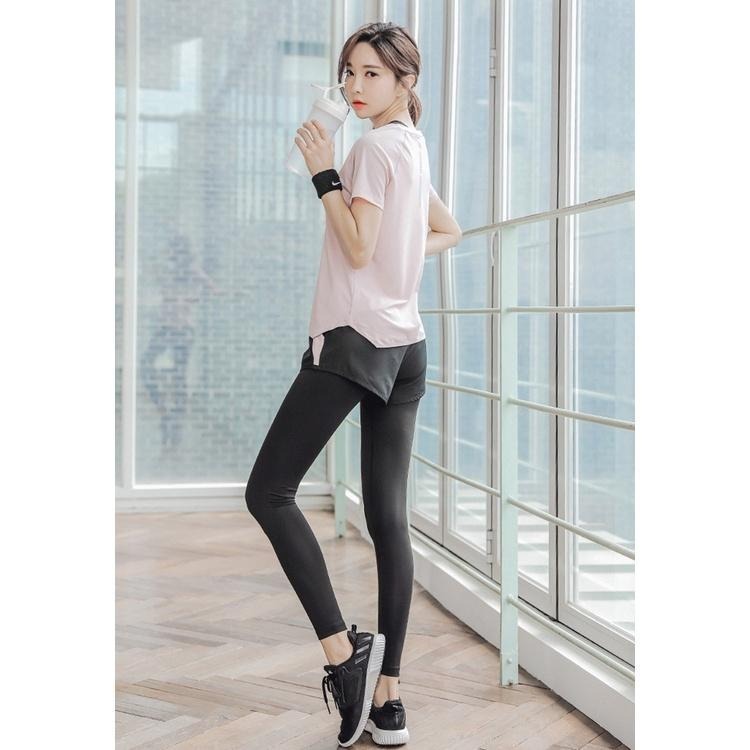 【BODYAIR】假兩件側拼色口袋九分褲(運動.健身.慢跑)-細節圖7