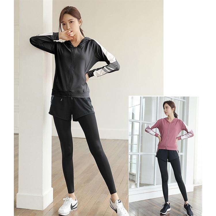 【BODYAIR】假兩件側拼色口袋九分褲(運動.健身.慢跑)-細節圖8