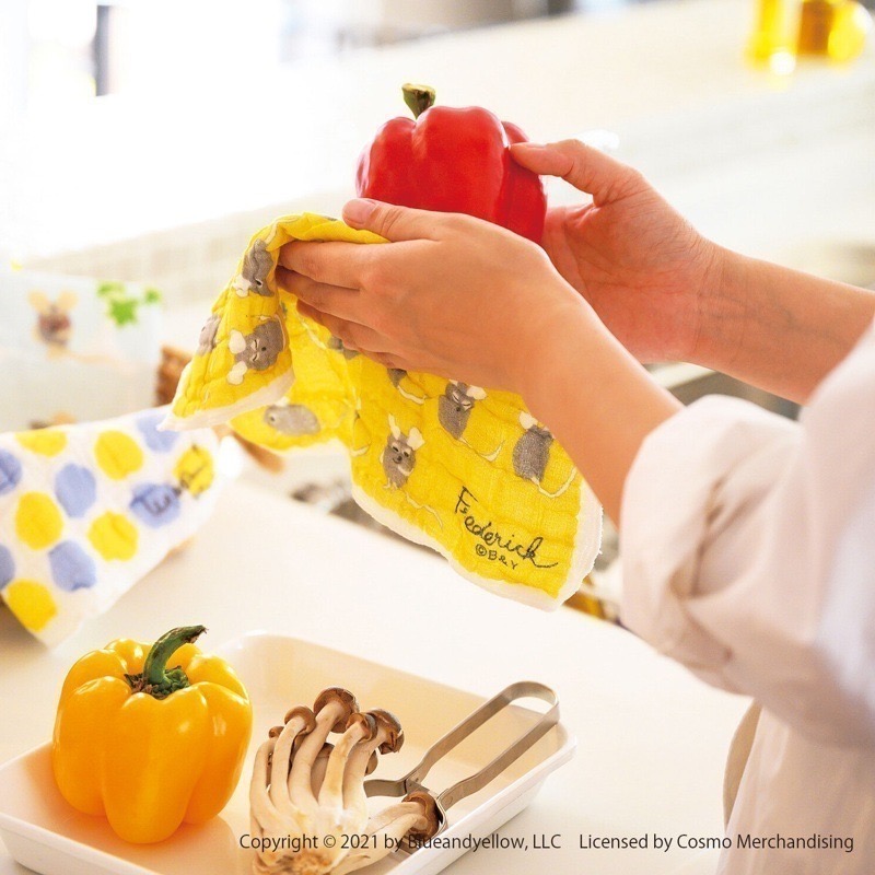 日本製Leo Lionni田鼠阿佛聯名款 蚊帳生地廚房萬用家事布洗碗巾-細節圖2