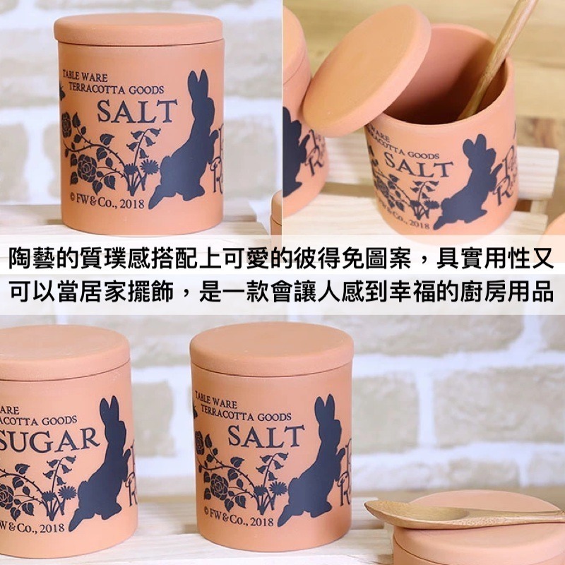 日本製Peter Rabbit彼得兔赤陶鹽罐⎪調味料罐-細節圖3