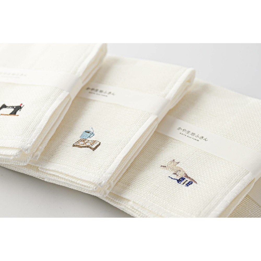 【 熱銷好物到貨 】日本KIYOI原田織物KAYA KIJI FUKIN 刺繡款八層紗家事布 蚊帳生地8張縫合-細節圖8