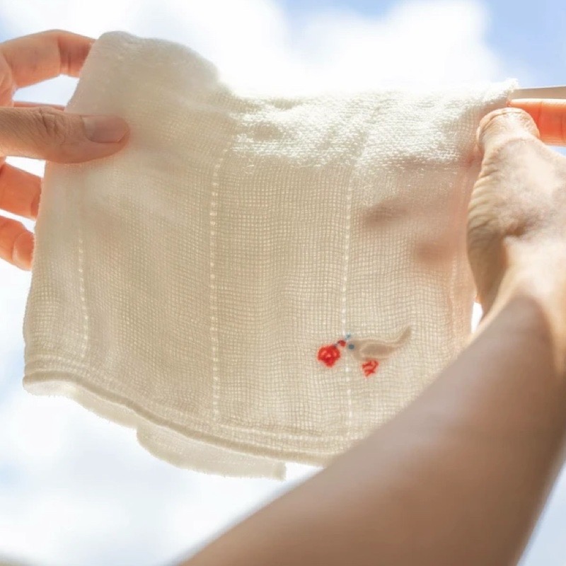 【 熱銷好物到貨 】日本KIYOI原田織物KAYA KIJI FUKIN 刺繡款八層紗家事布 蚊帳生地8張縫合-細節圖9