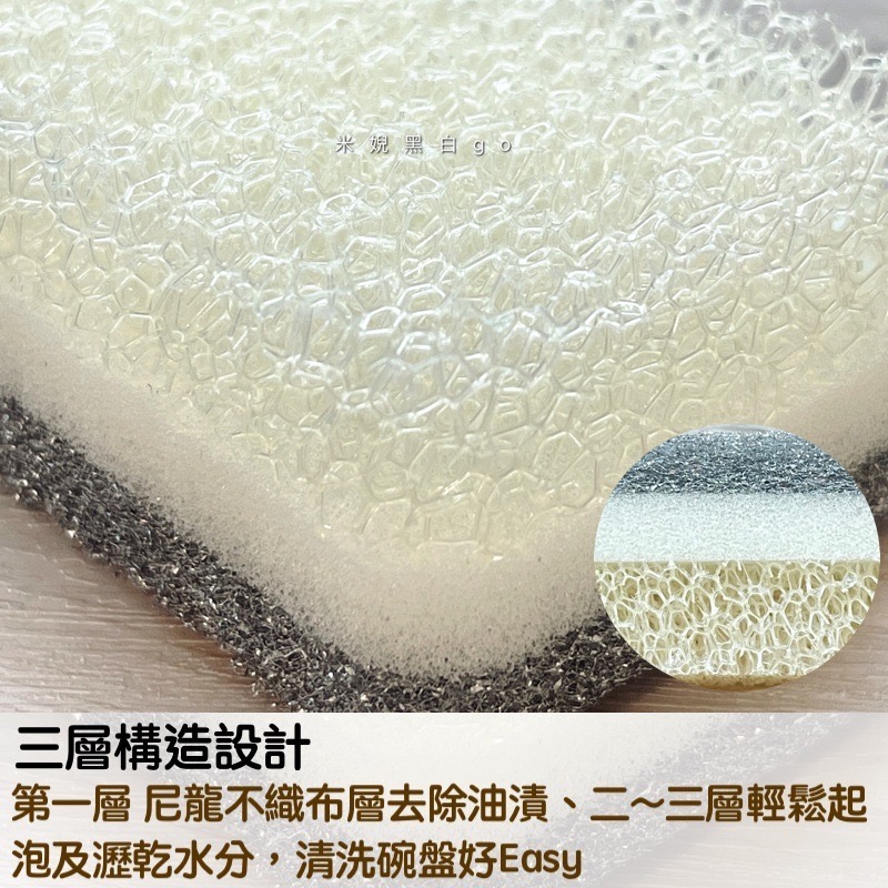 日本霜山⎥日本製易起泡廚房粗細兩用去汙清潔海綿-2入組-細節圖4