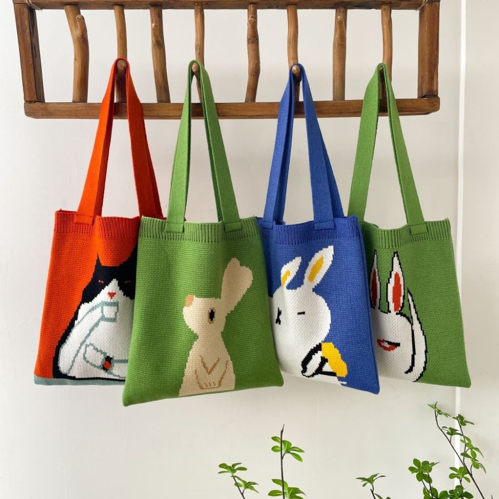 韓風托特包針織  店長超愛大推款 單肩手提兩用 可裝A4 輕盈 上班通勤日常自我風格 #編織-細節圖2