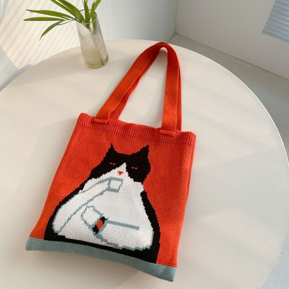 韓風托特包針織  店長超愛大推款 單肩手提兩用 可裝A4 輕盈 上班通勤日常自我風格 #編織-細節圖3