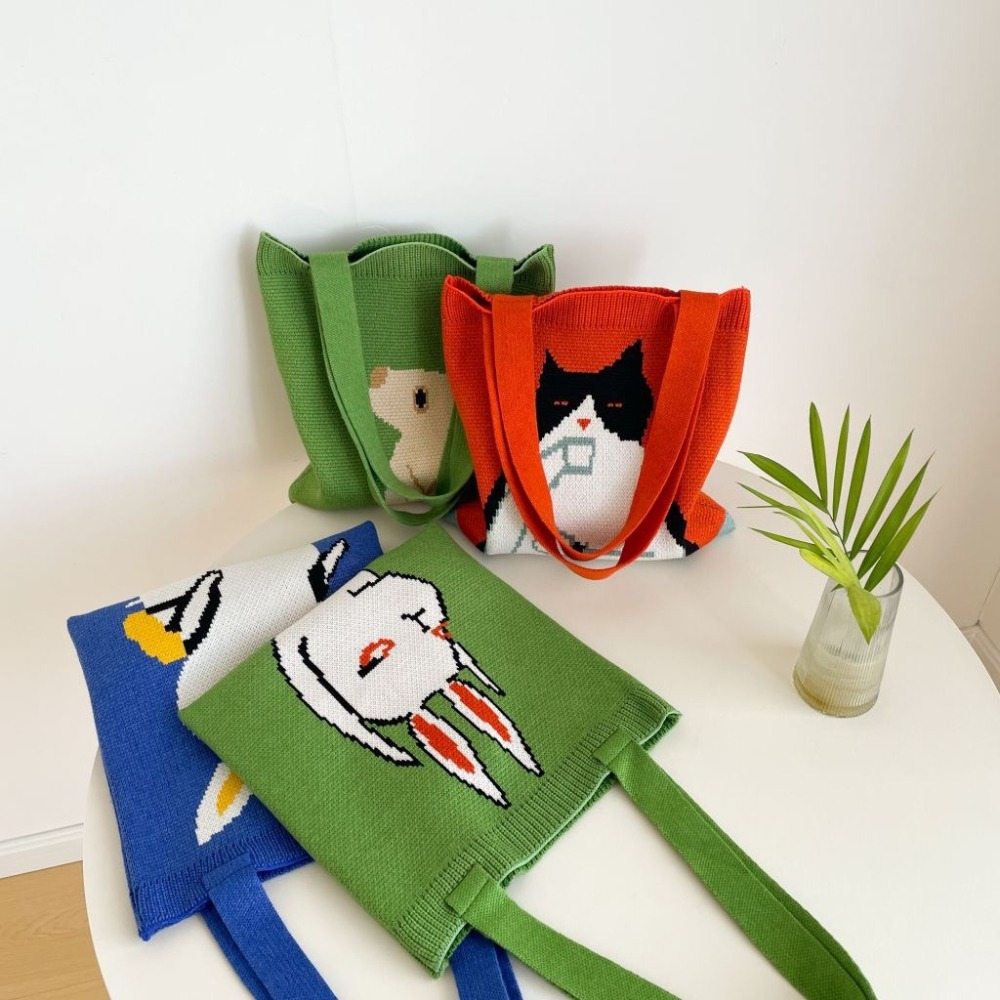 韓風托特包針織  店長超愛大推款 單肩手提兩用 可裝A4 輕盈 上班通勤日常自我風格 #編織-細節圖4