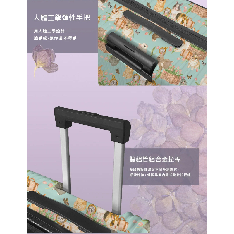 德國NaSaDen納莎登萊茵系列前開行李箱 【紫兔】 拉鍊行李箱 25吋/29吋-細節圖7