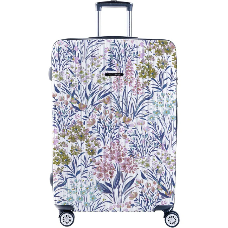 德國NaSaDen納莎登 二代版 毓 新無憂 【亞格拉白花】 獨特印花拉鍊行李箱  26吋-細節圖4