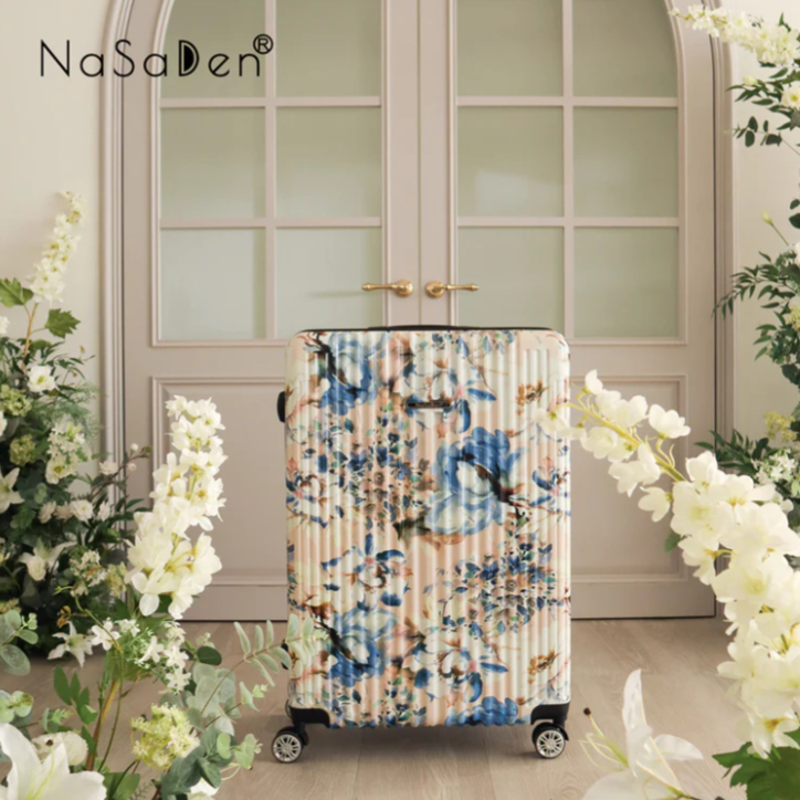 德國NaSaDen納莎登新無憂 二代版 毓  花曉杏 獨特印花拉鍊行李箱 26吋-細節圖2