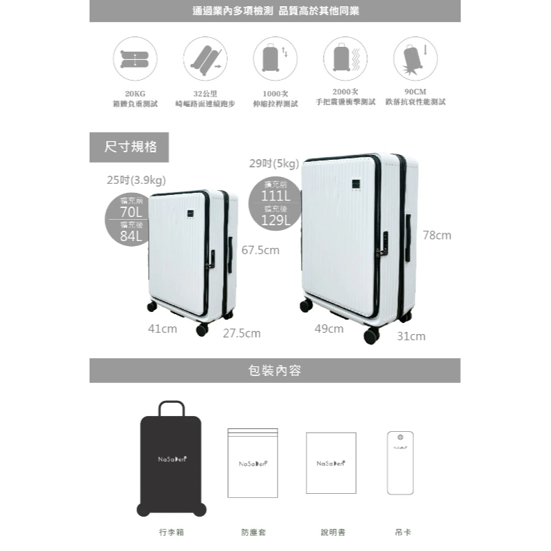 德國NaSaDen納莎登萊茵系列前開行李箱 【復刻駝金】 拉鍊行李箱 25吋/29吋-細節圖10