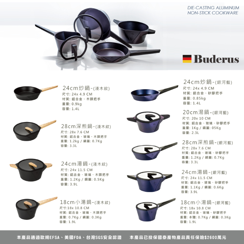 德國Buderus 鑽石可立鍋系列 24cm湯鍋(含蓋) 淺木紋-細節圖8