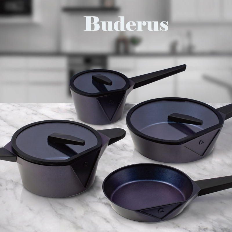 德國Buderus 鑽石可立鍋系列 24cm平底鍋(無附蓋) 銀河藍-細節圖11