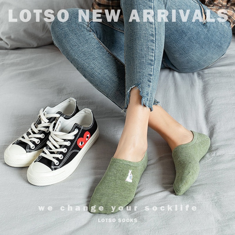 LOTSO SOCKS 日系可愛卡通動物刺繡女襪 淺口隱形襪 不掉跟 防滑襪子 穿搭 LM047-細節圖3