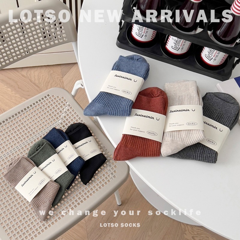 LOTSO SOCKS 日系復古純色商務襪 男士中筒襪 薄款 運動襪 休閒襪 男襪 穿搭 LM041-細節圖5