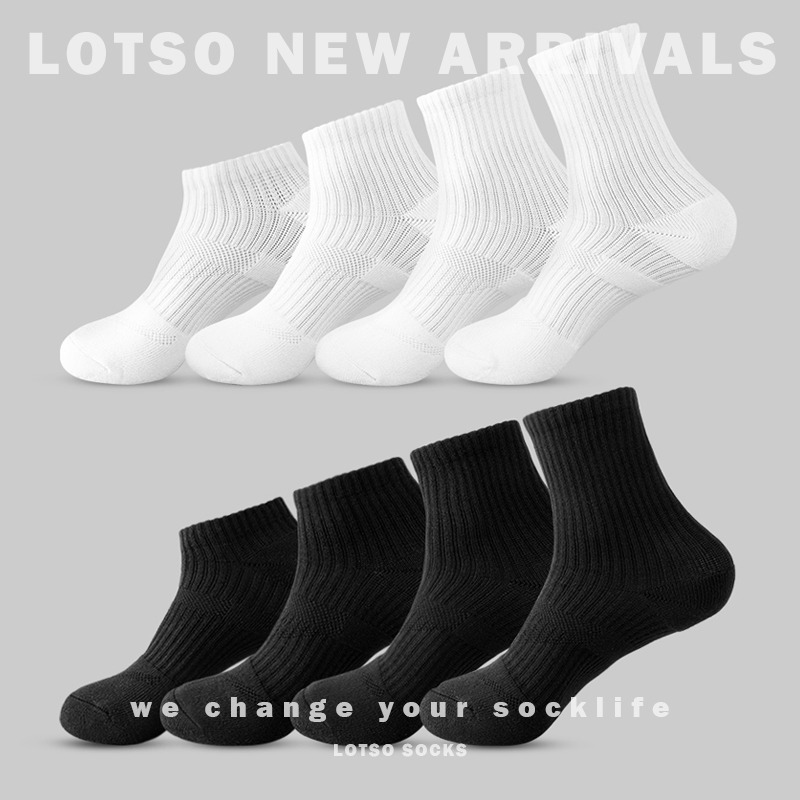 LOTSO SOCKS 日系男士加厚毛巾底 高品質 純色基本款 運動襪 襪子 男襪 穿搭 #LL006-細節圖2